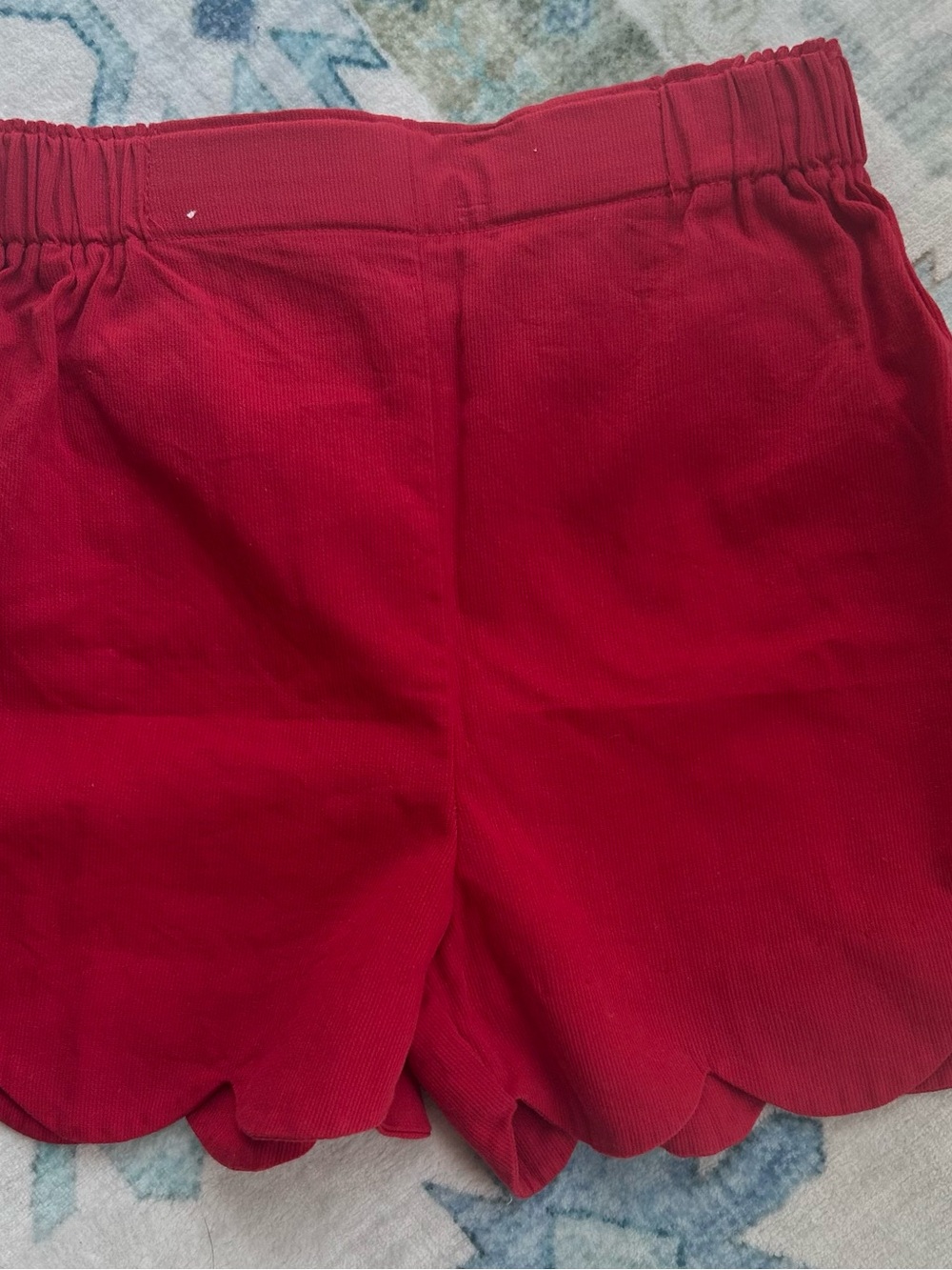 bella bliss Red Scallop Hem Kids Shorts